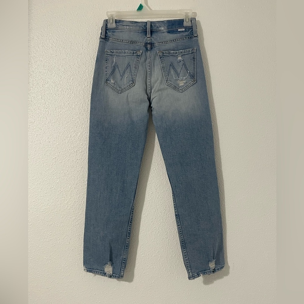MOTHER SUPERIOR The Tomcat Ripped Crop Straight Leg Jeans 25 - Picture 5 of 16